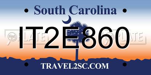 IT2E860 South Carolina License Plate