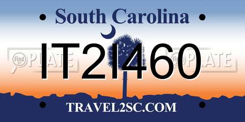 IT2I460 South Carolina License Plate