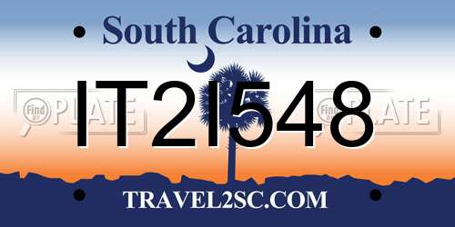 IT2I548 South Carolina License Plate
