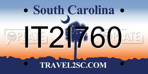 IT2I760 South Carolina License Plate