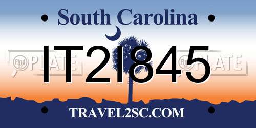 IT2I845 South Carolina License Plate