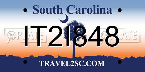 IT2I848 South Carolina License Plate