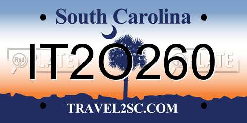 IT2O260 South Carolina License Plate