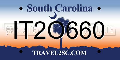 IT2O660 South Carolina License Plate