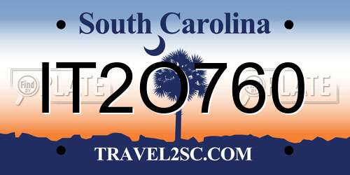 IT2O760 South Carolina License Plate