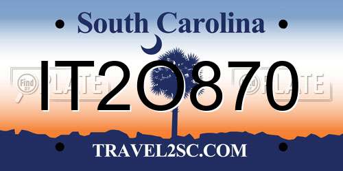 IT2O870 South Carolina License Plate