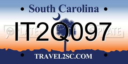 IT2Q097 South Carolina License Plate