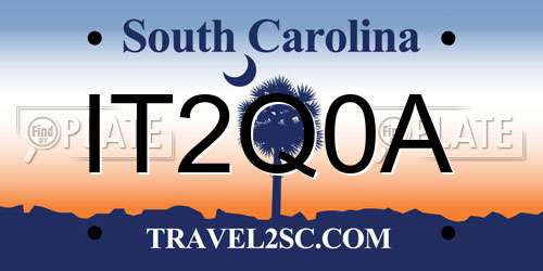 IT2Q0A South Carolina License Plate
