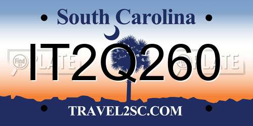 IT2Q260 South Carolina License Plate