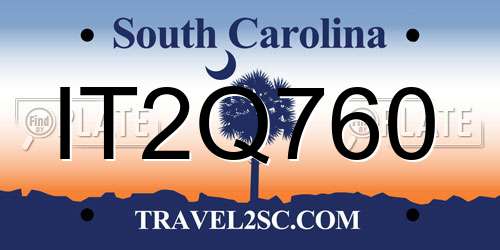 IT2Q760 South Carolina License Plate