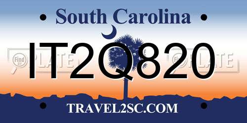 IT2Q820 South Carolina License Plate
