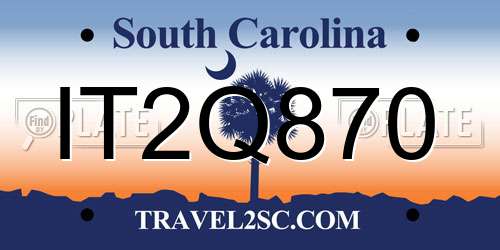 IT2Q870 South Carolina License Plate