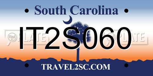 IT2S060 South Carolina License Plate