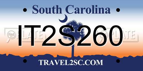 IT2S260 South Carolina License Plate
