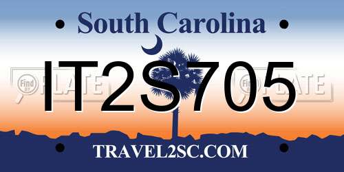 IT2S705 South Carolina License Plate