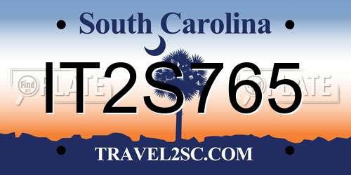 IT2S765 South Carolina License Plate