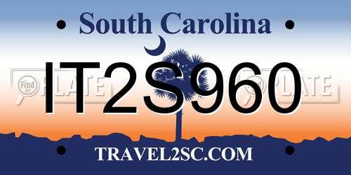 IT2S960 South Carolina License Plate