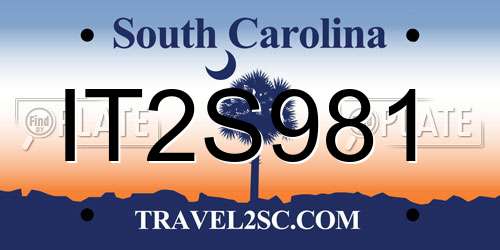 IT2S981 South Carolina License Plate