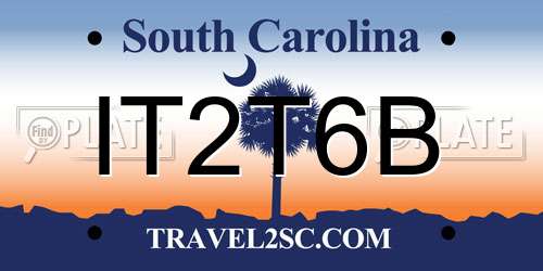 IT2T6B South Carolina License Plate