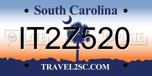 IT2Z520 South Carolina License Plate
