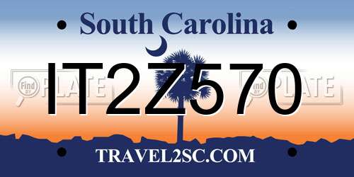 IT2Z570 South Carolina License Plate