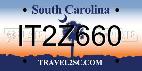IT2Z660 South Carolina License Plate