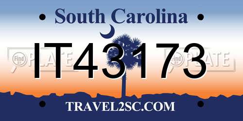 IT43173 South Carolina License Plate
