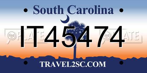 IT45474 South Carolina License Plate