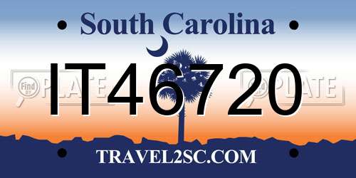 IT46720 South Carolina License Plate