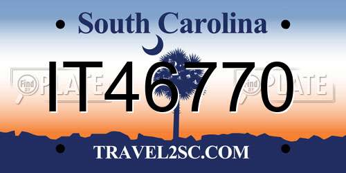 IT46770 South Carolina License Plate