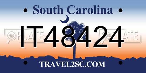 IT48424 South Carolina License Plate