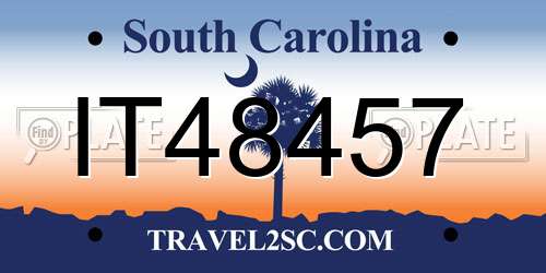 IT48457 South Carolina License Plate