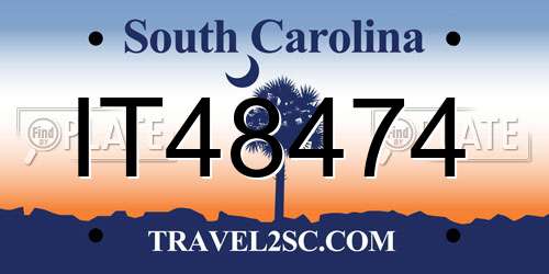 IT48474 South Carolina License Plate