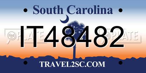 IT48482 South Carolina License Plate