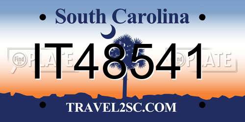 IT48541 South Carolina License Plate