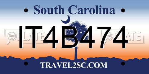 IT4B474 South Carolina License Plate