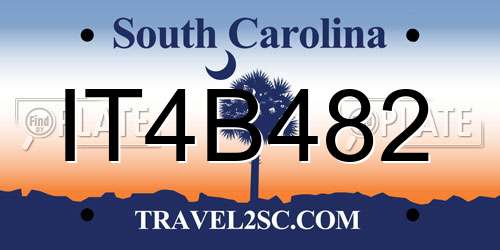 IT4B482 South Carolina License Plate