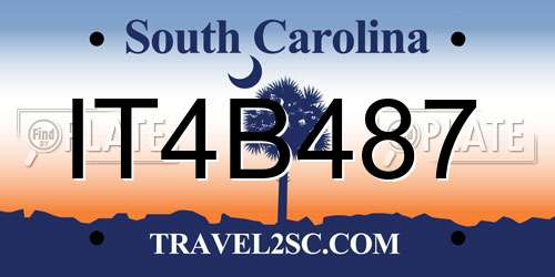 IT4B487 South Carolina License Plate