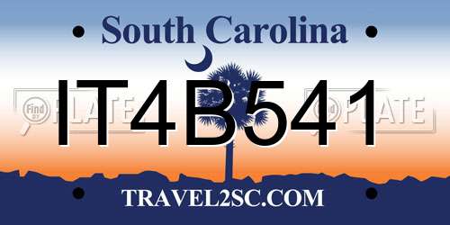 IT4B541 South Carolina License Plate