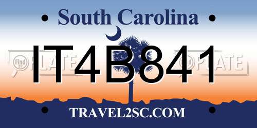 IT4B841 South Carolina License Plate
