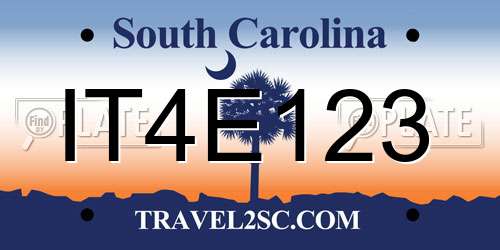 IT4E123 South Carolina License Plate