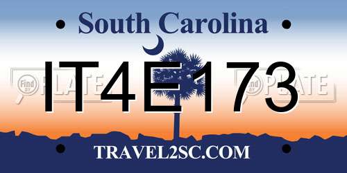 IT4E173 South Carolina License Plate