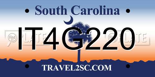IT4G220 South Carolina License Plate