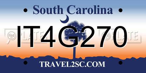 IT4G270 South Carolina License Plate