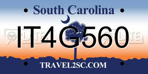 IT4G560 South Carolina License Plate