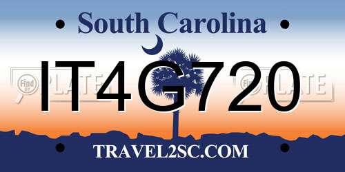 IT4G720 South Carolina License Plate