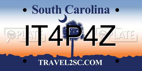 IT4P4Z South Carolina License Plate
