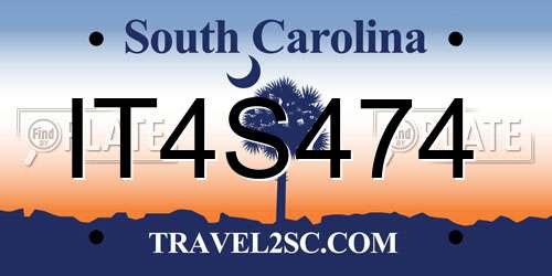 IT4S474 South Carolina License Plate