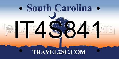 IT4S841 South Carolina License Plate