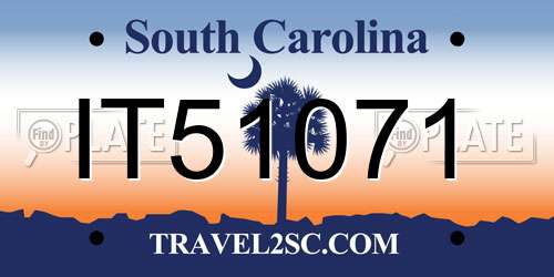 IT51071 South Carolina License Plate